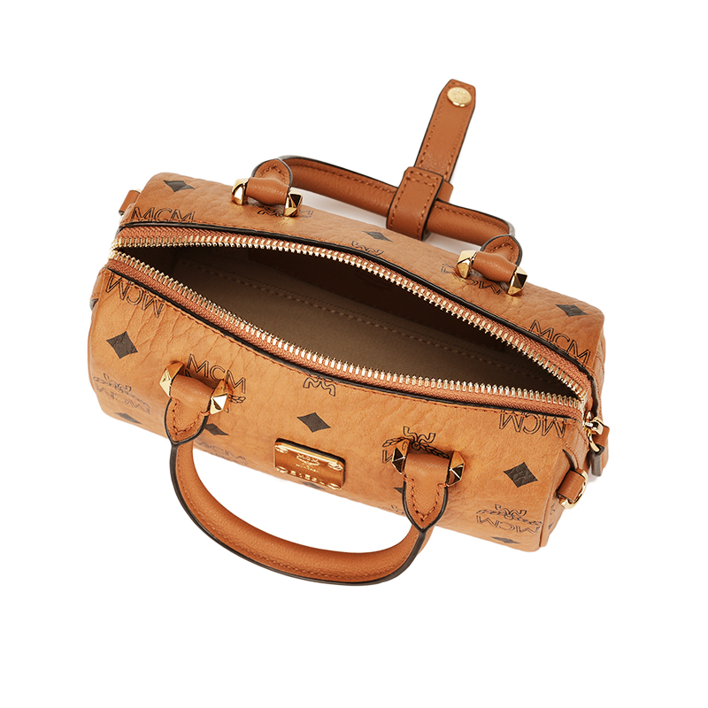 【自营】mcm女士涂层手提波士顿包 天猫国际自营时尚范女士包袋