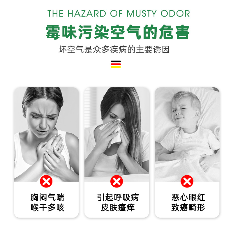 【自营】德国去霉味神器房间专用除霉味室内衣柜沙发除异味清除剂 - 图0