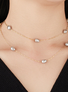 【自营】WEEKISS巴洛克珍珠项链女秋冬气质串珠轻奢小众设计感