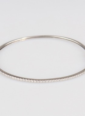 【自营】中古95新半圈钻石手镯K18白金19cm