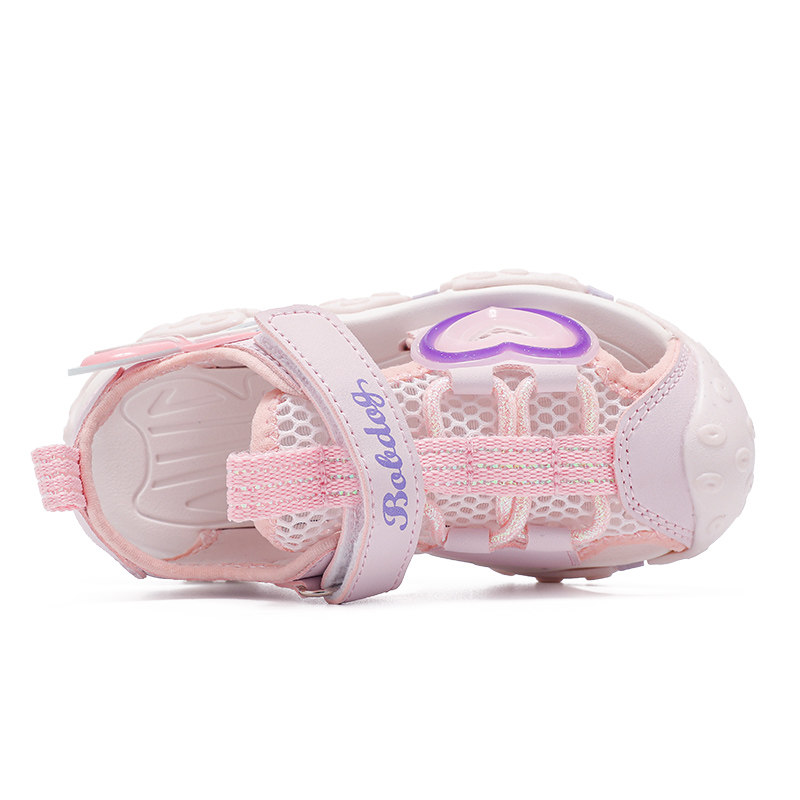 Babudou Children's Shoes Girls Sandals Baotou Princess Shoes 2025 Summer New Children's Beach Shoes