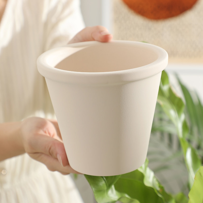米白色奶油风陶土花盆花园庭院阳台家用简约绿植大号素烧陶瓷花盆,淘宝优惠券,粉丝福利购,淘宝优惠卷