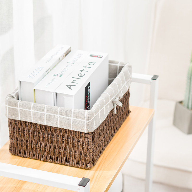 藤编收纳篮桌面零食收纳化妆品钥匙干果收纳盒框收纳箱编织收纳筐,淘宝优惠券,粉丝福利购,淘宝优惠卷