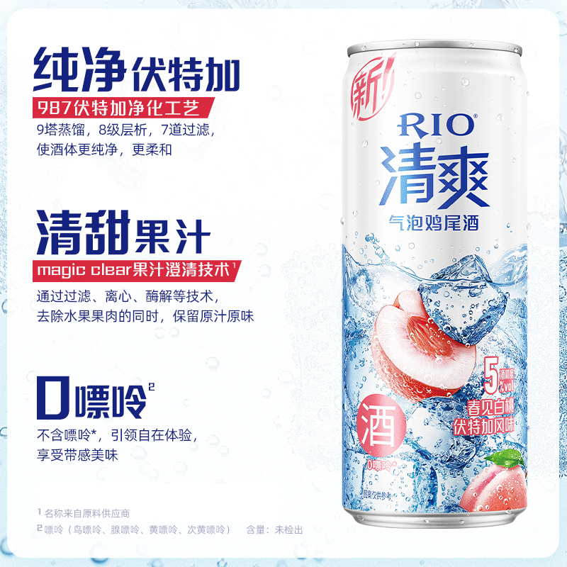 【肖战同款】RIO锐澳鸡尾酒清爽组合装5度微醺气泡酒低度330ml*6-图1