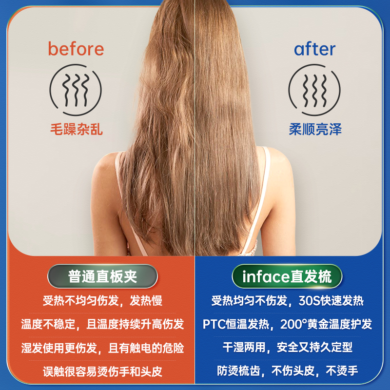 【inFace】直发梳卷发棒直卷两用