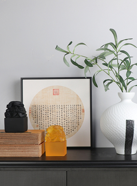 新中式组合搭配软装陶瓷花器茶具茶几酒店民宿餐厅茶室装饰品摆件