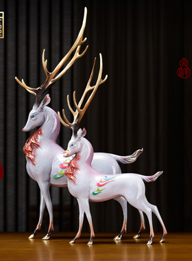 黎采铜新中式玄关装饰摆件