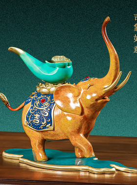 黎采铜新中式玄关装饰摆件