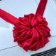 Big red flower ball wedding car 4s shop new car wedding