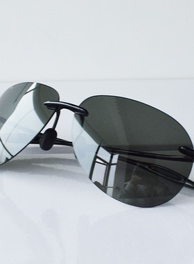 2024新款无框偏光太阳镜男司机开车驾驶镜墨镜男蛤蟆镜