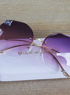 琪妍2021新款镶钻渐变女太阳镜
