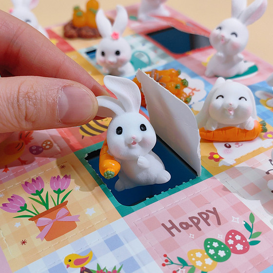 Creative 24-frame Rabbit Paradise Hole Cute Cartoon Animal Carrot House Kindergarten Blind Box Gift