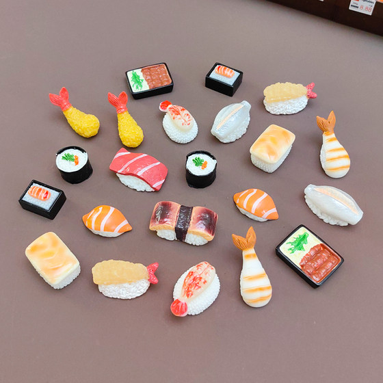 Creative simulation Japanese sushi food toy miniature supermarket shelf model mini eel rice micro landscape decoration accessories