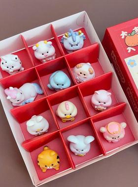 可爱的十二生肖摆件盲盒装饰可爱