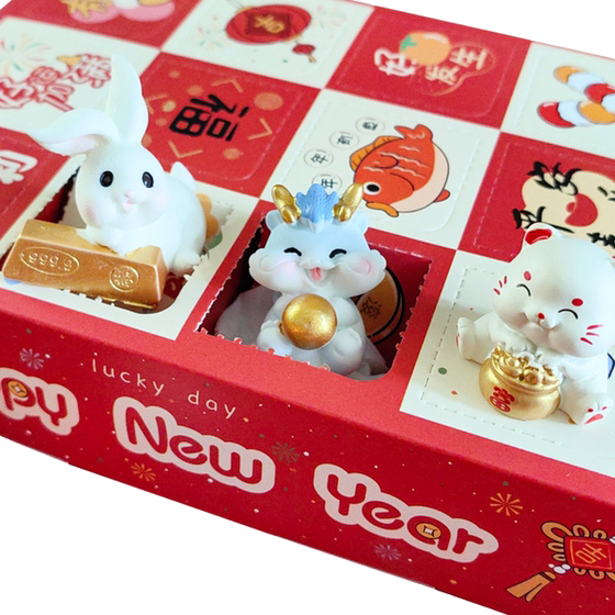 Fulongdong Dongle Blind Box Mini Zodiac Dragon Desktop Ornament Children's Poke Poke Lottery Toy Children's Day Gift