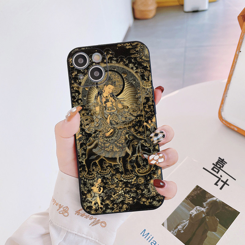 普贤菩萨手机壳苹果15华为mate60文殊iPhone13Promax小米14唐卡OPPO财神vivo12不动明王50扎基拉姆11虚空藏30