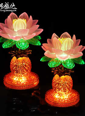 红蜡烛LED电池插电两用款环保灯供佛家用拜拜初一十五莲花摆件灯