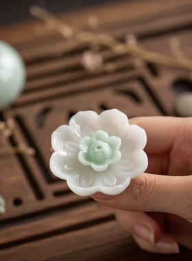 高级感小乌龟璞玉莲花香插接灰盘
