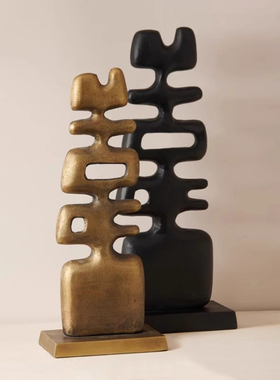 北欧简约现代创意镂空抽象摆件样板间售楼处酒店客厅玄关桌面摆设