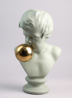 美式风小孩头像几何插花家居装饰