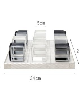 轻奢风透明水晶棋子售楼处摆件