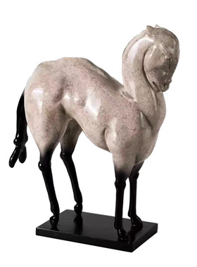 马摆件中古老钱侘寂风马头装饰