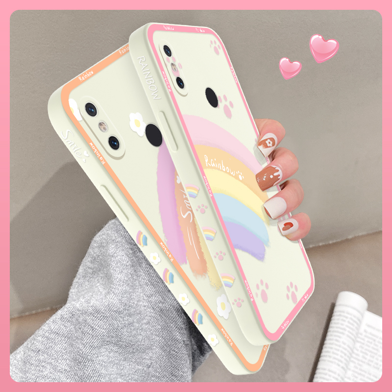 适用小米8手机壳8se液态硅胶8青春版网红新款xiaomi彩虹xm8小众高级感8lite简约ins风少女8SE轻薄防摔保护套