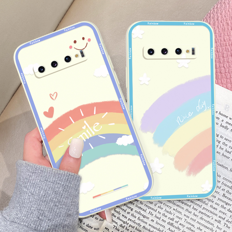 适用三星s10手机壳s10+液态硅胶s10lite网红新款s10e彩虹Samsung小众高级感S10简约ins风女青春版防摔保护套