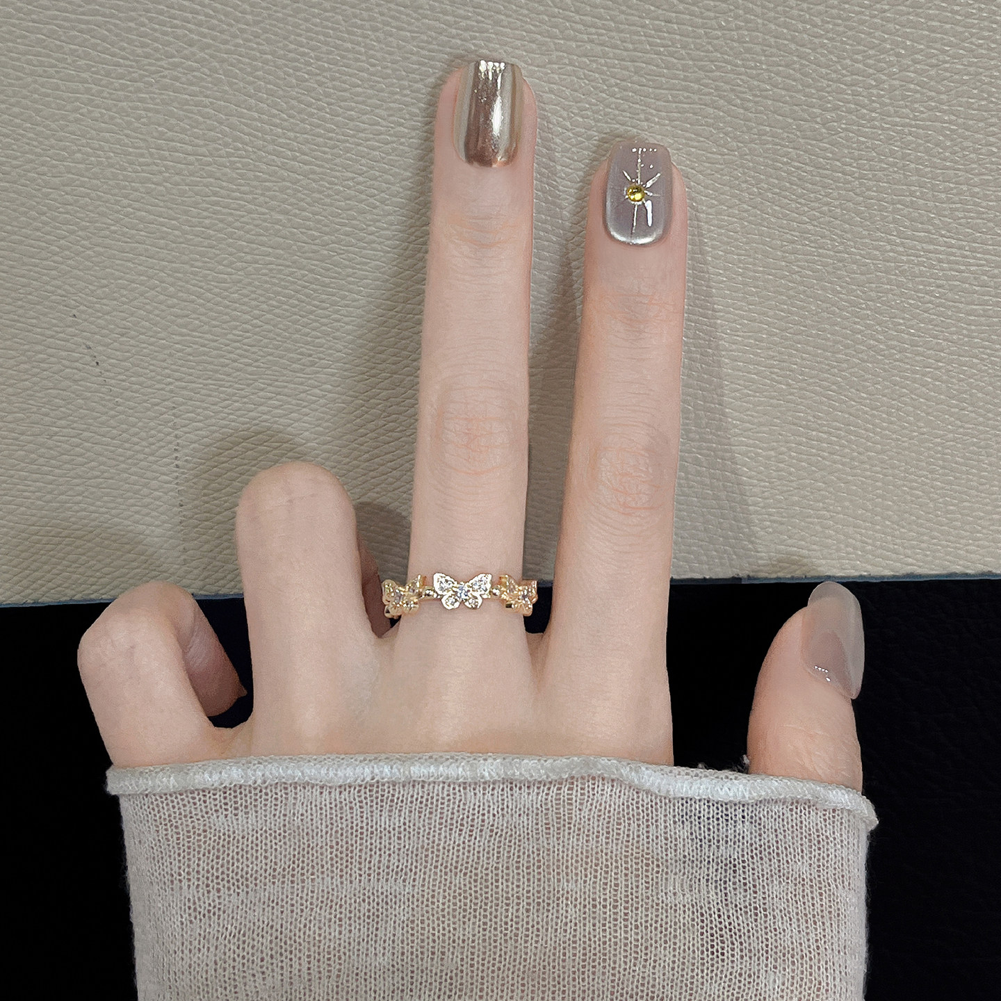 手工穿戴美甲短款魔镜粉裸色猫眼2026新款高级感指甲贴片闪亮星尘,淘宝优惠券,粉丝福利购,淘宝优惠卷