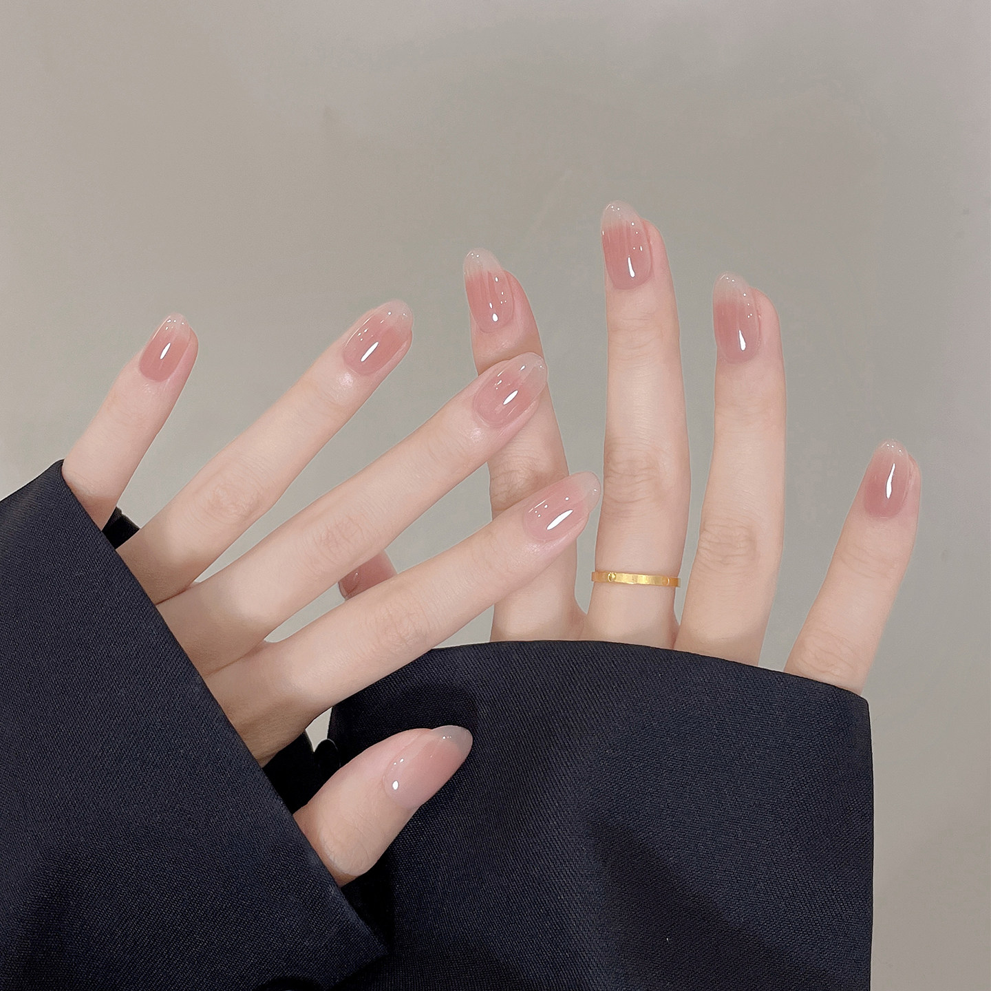 纯手工穿戴甲短款学生党2026新款高级感裸粉色温柔美甲贴片西西娅,淘宝优惠券,粉丝福利购,淘宝优惠卷