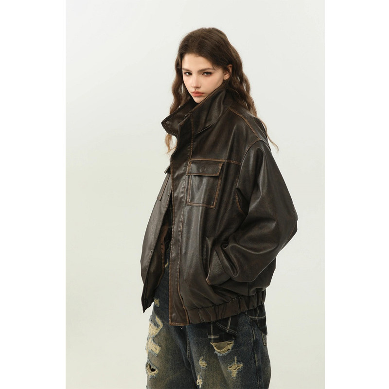 美式复古美拉德皮衣外套男女2024新款秋冬季加绒加厚棉服PU皮夹克,淘宝优惠券,粉丝福利购,淘宝优惠卷