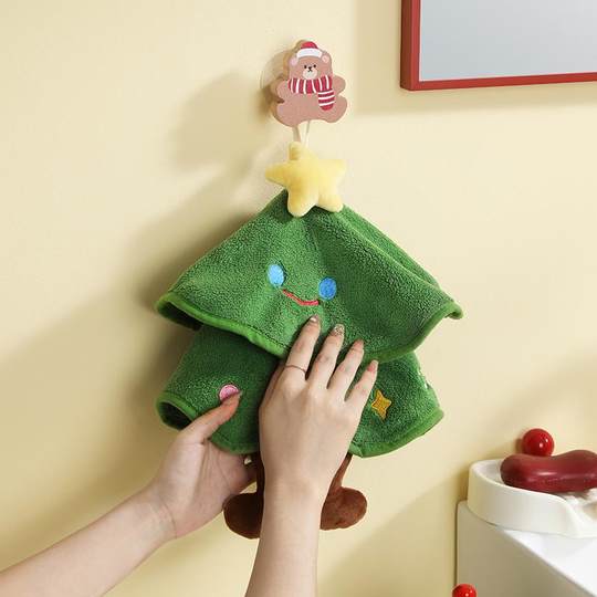Christmas tree doll cute plush hand towel kitchen