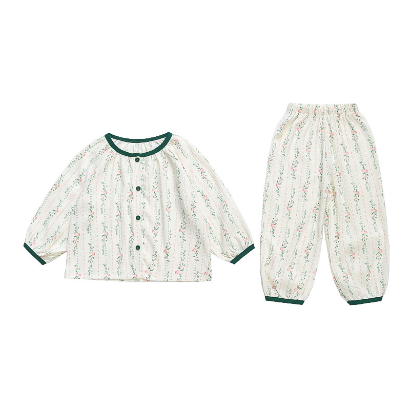 女童睡衣夏季薄款可爱小女孩卡通儿童长袖开衫套装宝宝纯棉家居服,淘宝优惠券,粉丝福利购,淘宝优惠卷