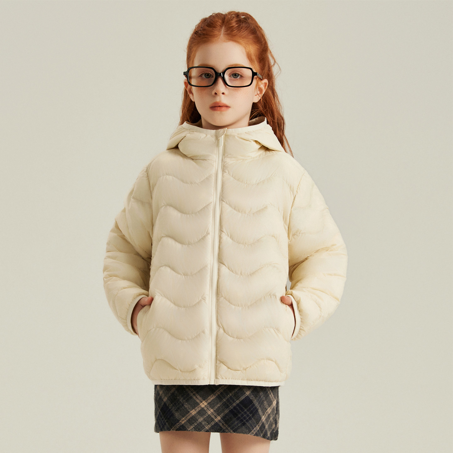 OPCP儿童轻薄羽绒服新国标90白鸭绒女童冬季外套短款男童保暖上衣 - 图2