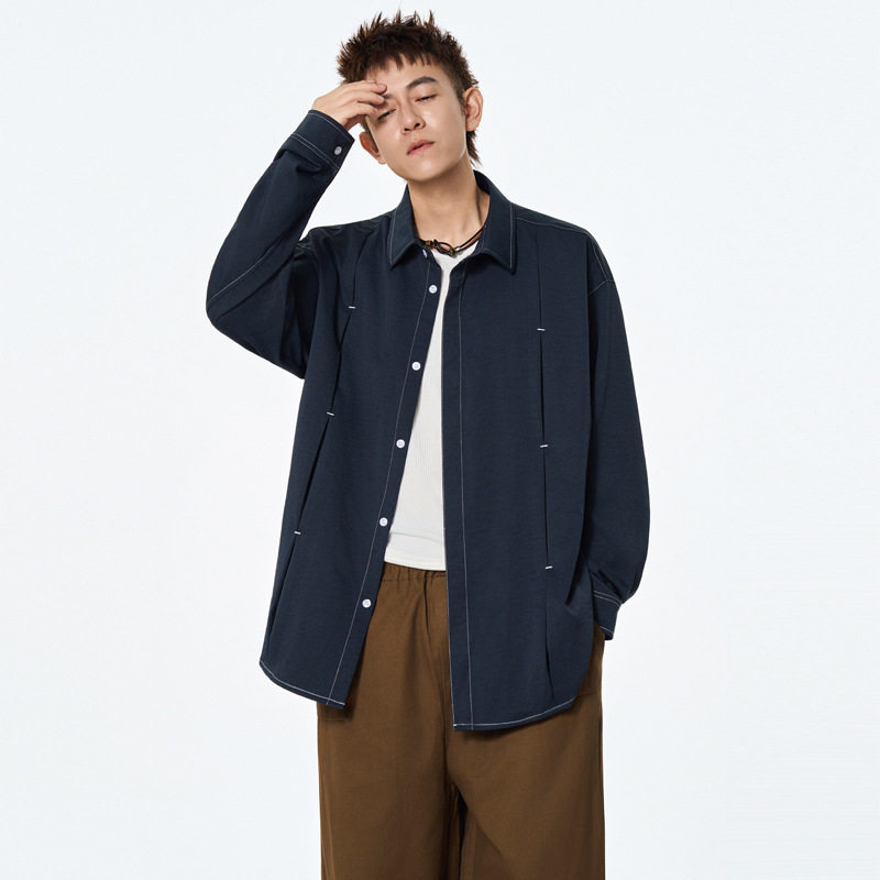 新款春秋男士长袖衬衫宽松休闲百搭中青年衬衣外套潮帅气上衣,淘宝优惠券,粉丝福利购,淘宝优惠卷