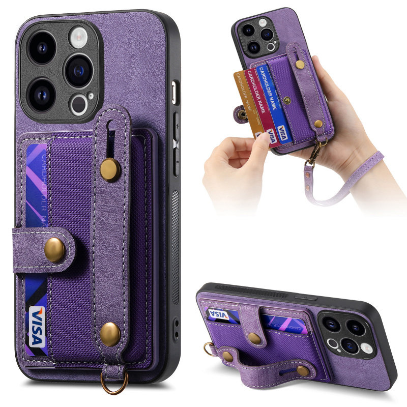 适用苹果16pro max手机壳14插卡iPhone13卡槽12支架xs卡包15腕带X防摔XR保护套17e/8plus卡套mini可放卡11