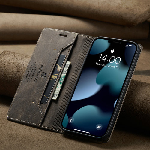 适用苹果17手机壳iphone15pro商务复古14plus翻盖18皮套ip12前后壳13全包XS防摔11磁吸16插卡套16e/XR皮夹max - 图0