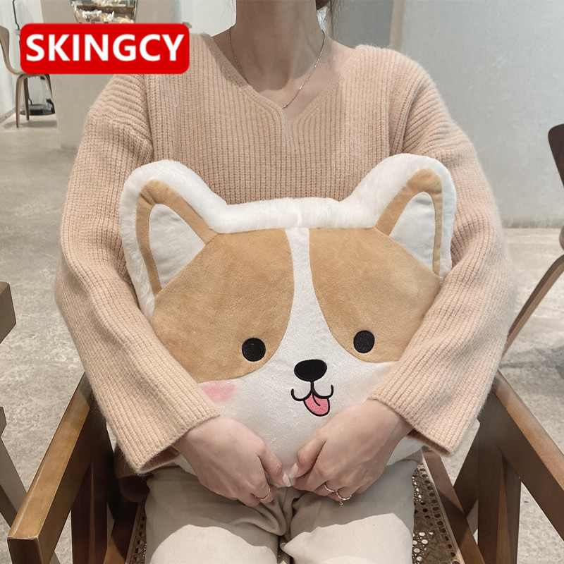 SKINGCY柴犬毛绒玩具靠枕布偶柯基玩偶抱枕公仔沙发背垫办公座椅 - 图0