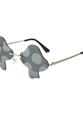 复古风男童金属金色无框异形镜