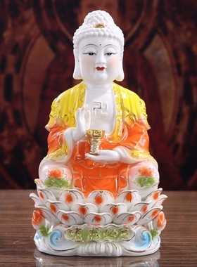 陶瓷如来佛祖佛像大日如来阿尼陀佛药师佛佛像供奉家居摆件