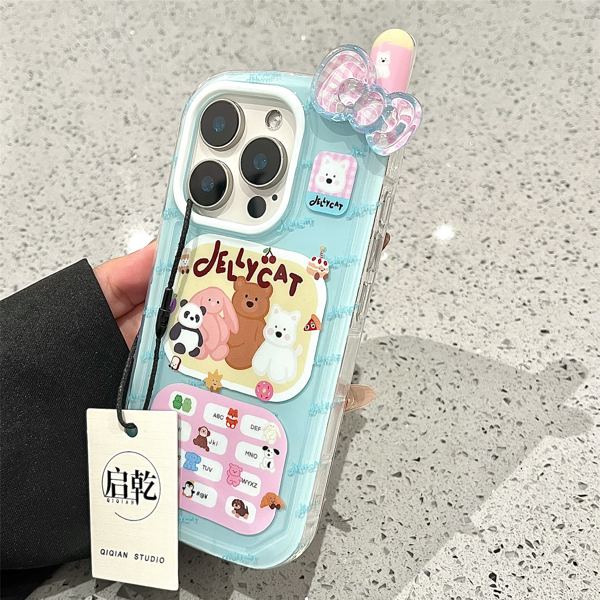 启乾 jellycat小动物大哥大iPhone16/15手机壳适用苹果14/13promax硬壳少女心可爱卡通创意小众韩系趣味新款 - 图1