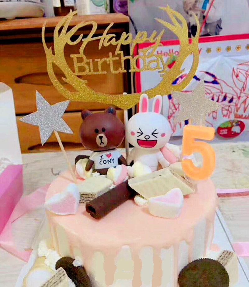 布朗熊可妮兔蛋糕装饰摆件网红情侣熊兔公仔儿童生日烘焙配件插件,淘宝优惠券,粉丝福利购,淘宝优惠卷