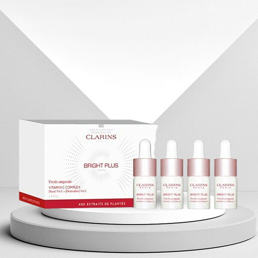 Clarins娇韵诗光芒小瓷瓶美白淡斑精华嫩肤滋润滋养8ml*4【韩国直