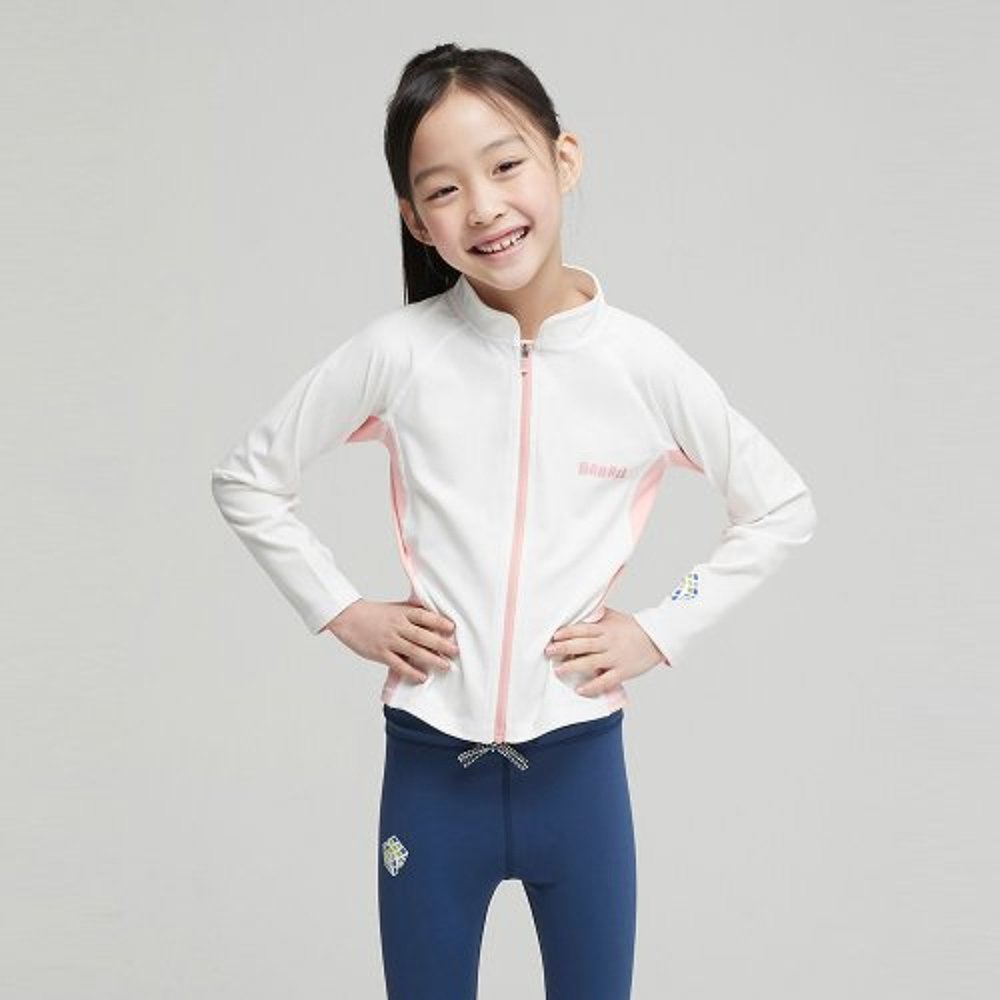 韩国直邮BARREL 儿童时尚防晒服KIDS MOVE ZIPUP RASHGUARD OFFWH - 图2