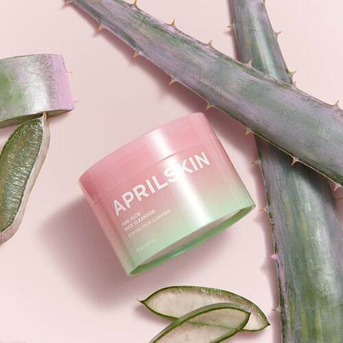 韩国直邮OLIVE YOUNG专享 Aprilskin粉红芦荟卸妆洁面膏 120g正品 - 图0