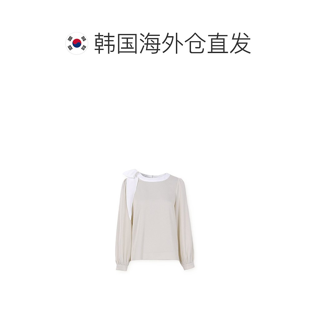 韩国直邮[RIRINCO] RENY JOVE弹力丝绸配色领带雪纺衫-图1
