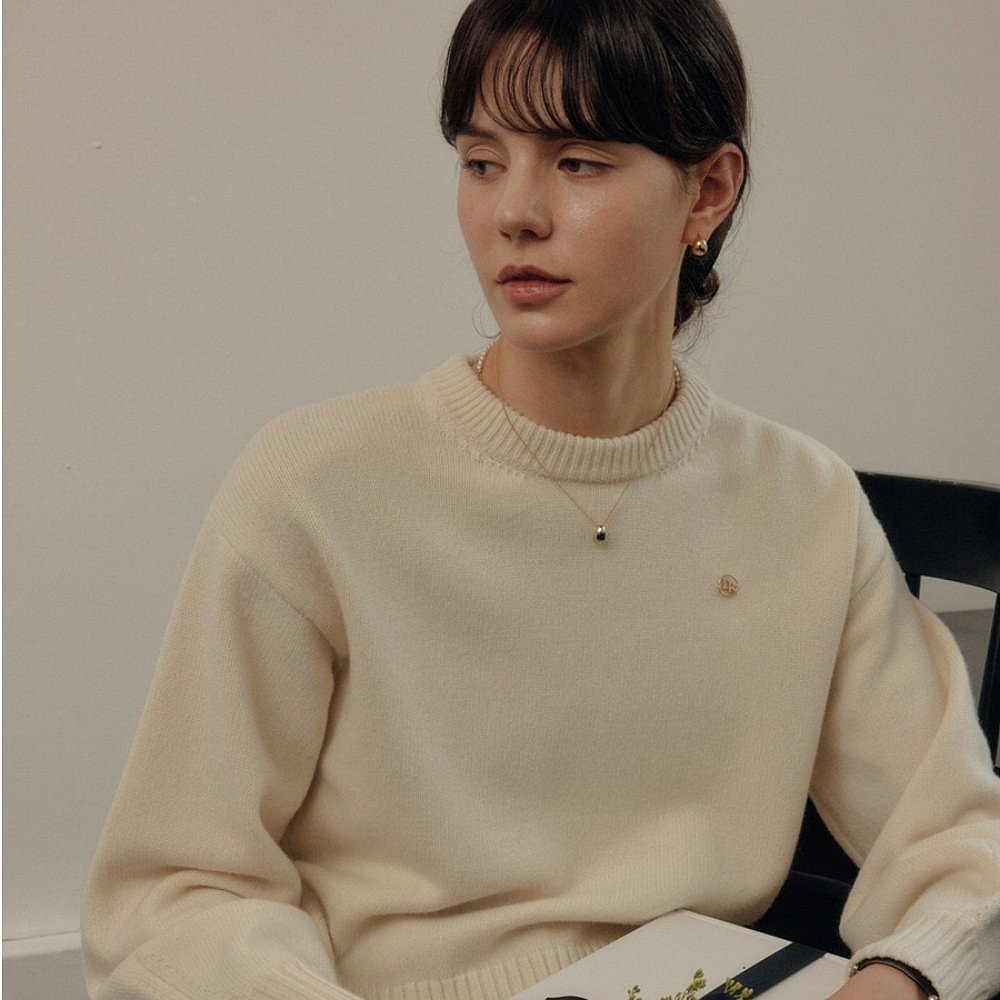 韩国直邮[LOOKAST]IVORY ABBEY WOOL KNIT TOP百搭羊毛毛衣针织衫-图2