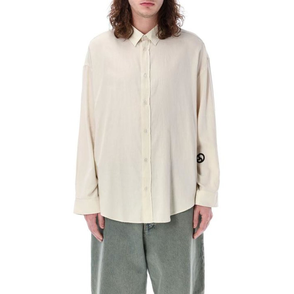 韩国直邮ACNE STUDIOS24SS长袖衬衫男24PBB0571L AEGWHITE - 图2