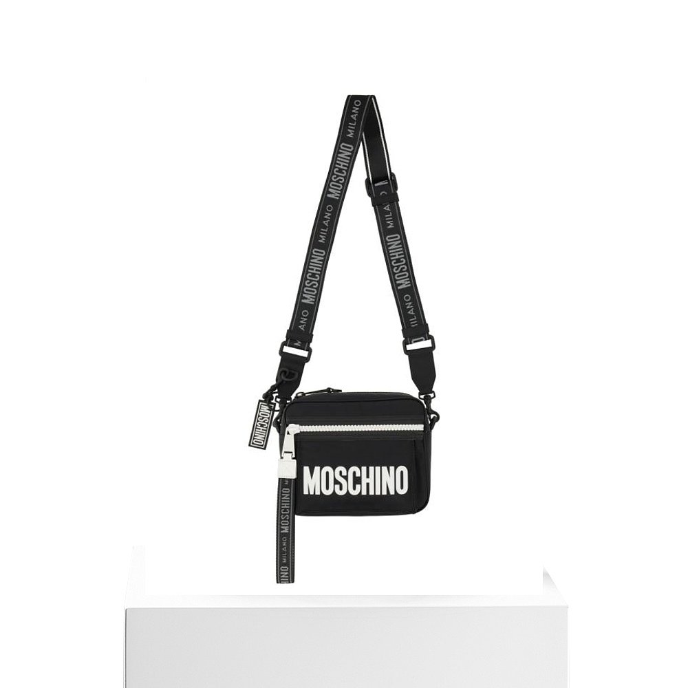 韩国直邮MOSCHINO24SS斜挎包男74108220 1001BLACK - 图3