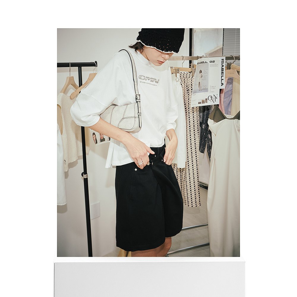 韩国直邮OUI MAIS NON 女士女装T恤2024SS2NDOMDTOP7 Silver chrom - 图3